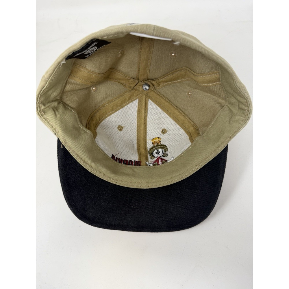 Vintage 1996 Warner Bros Marvin the Martian Hat Khaki Black Made in USA Medium - Picture 6 of 9